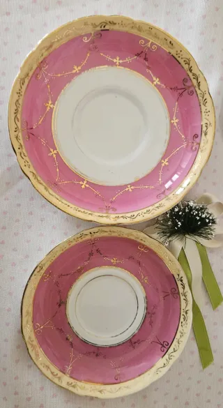 Set Piatti Inglesi in Rosa e Oro