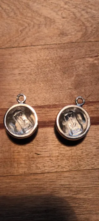 2 Pendentes YSL Prata com Topázio Azul