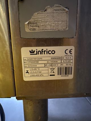 Lavavajillas Infrico Cúpula LCP4550