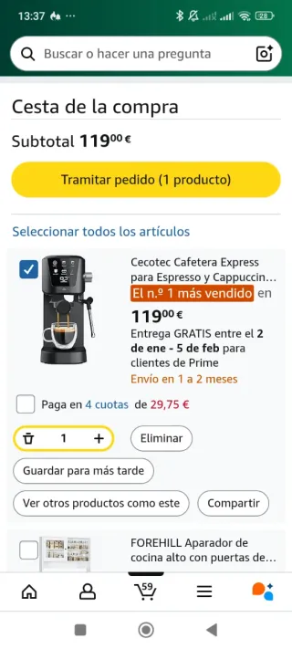 Cafetera Cecotec Espresso