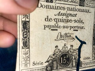 Biglietto Assignat 1792 15 sols Rivoluzione Francese