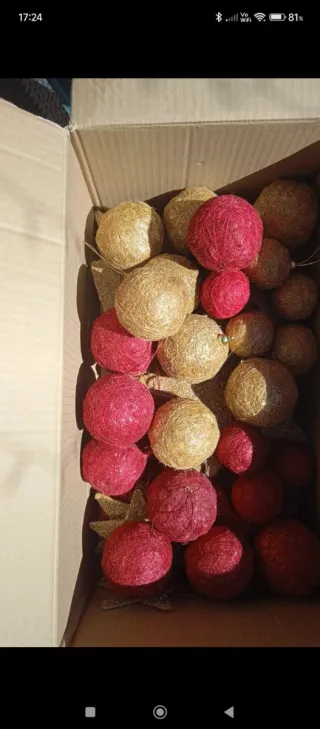 Addobbi Albero Natale Glitter Rosso Oro