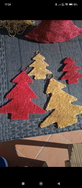 Addobbi Albero Natale Glitter Rosso Oro