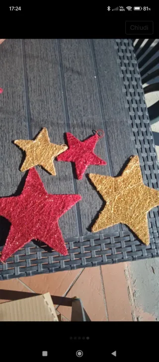 Addobbi Albero Natale Glitter Rosso Oro