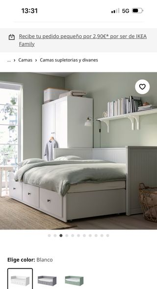 Diván HEMNES IKEA Blanco con cajones