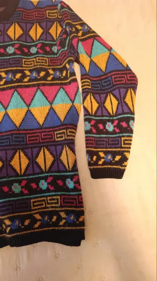 Jersey vintage multicolor geométrico