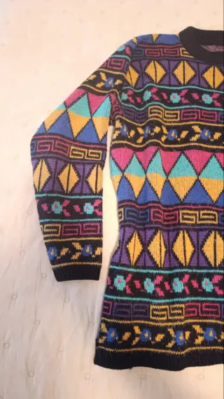 Jersey vintage multicolor geométrico