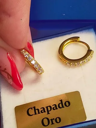 Pendientes Aro Chapado Oro con Circonitas