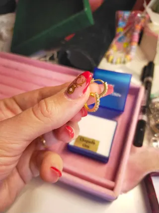 Pendientes Aro Chapado Oro con Circonitas