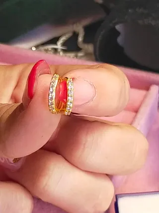 Pendientes Aro Chapado Oro con Circonitas