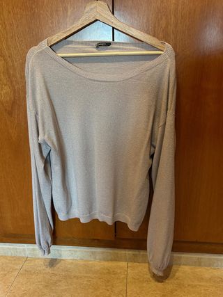 Top fiesta brillo rosa pálida/plateado