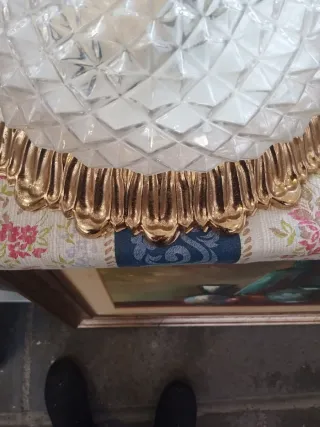 Plafoniera Sciolari vintage oro e vetro