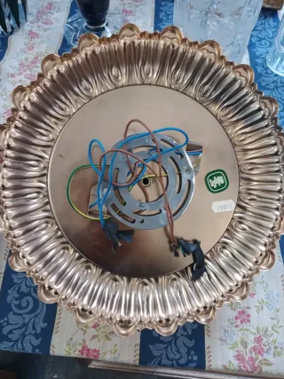 Plafoniera Sciolari vintage oro e vetro