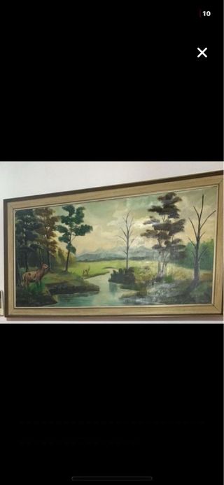 Cuadro Óleo Antiguo Paisaje