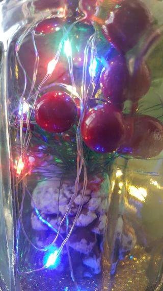 Botella Decorativa Navideña Luces LED