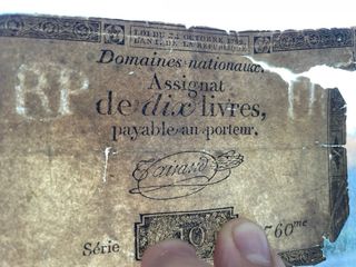 Biglietto Assignat 10 Livres 1793 Rivoluzione Francese