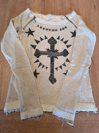 Jersei lleuger beix amb cremallera i estrella