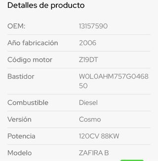 Rejilla Delantera Opel Zafira B