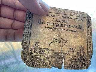 Biglietto Assignat 50 Sols Rivoluzione Francese 1793