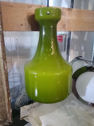 Lampada vintage vetro verde