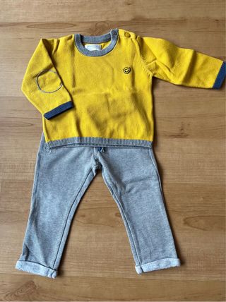 Conjunto Mayoral bebé niño amarillo y gris