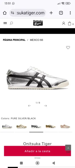 Onitsuka Tiger Mexico 66 Mujer Plata