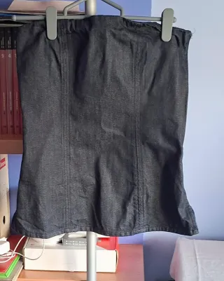 Top Corsé vaquero sin tirantes ajustado