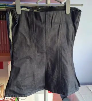 Top Corsé vaquero sin tirantes ajustado