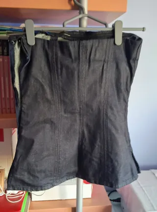 Top Corsé vaquero sin tirantes ajustado