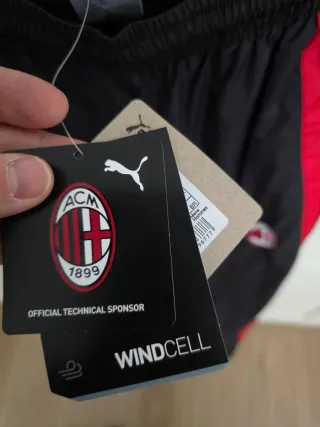 Pantalón Puma A.C. Milan Hombre Negro/Rojo Talla S