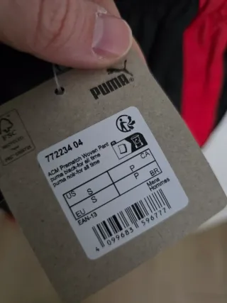 Pantalón Puma A.C. Milan Hombre Negro/Rojo Talla S