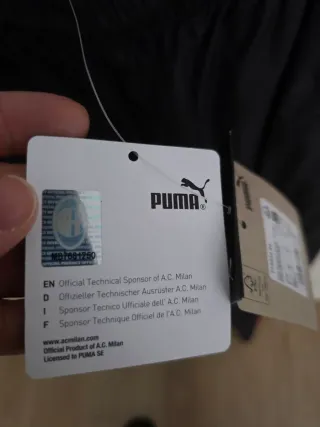 Pantalón Puma A.C. Milan Hombre Negro/Rojo Talla S