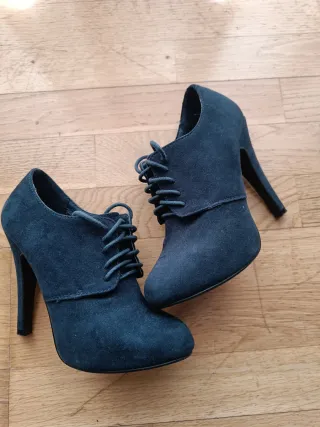 Botines tacón azul marino T36