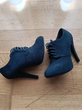 Botines tacón azul marino T36