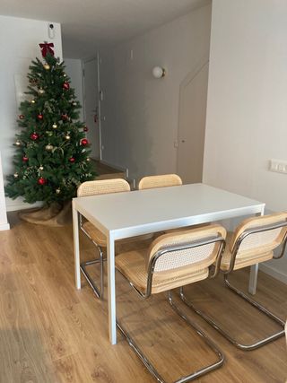 Mesa comedor extensible blanca