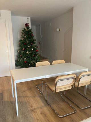 Mesa comedor extensible blanca