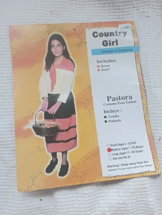 Disfraz Country Girl Pastora Talla M