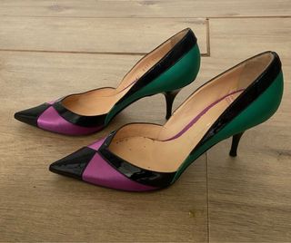 Zapatos Casadei Talla 37 Satén Mora Verde