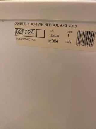 Congelador Vertical Whirlpool Blanco