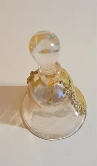 Campanella in vetro dorato trasparente foglia oro