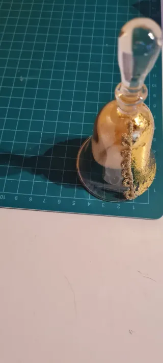 Campanella in vetro dorato trasparente foglia oro