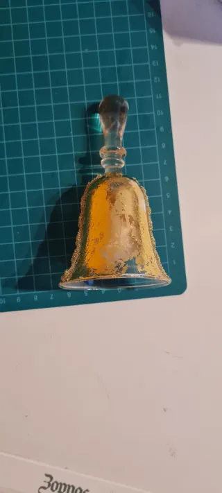 Campanella in vetro dorato trasparente foglia oro