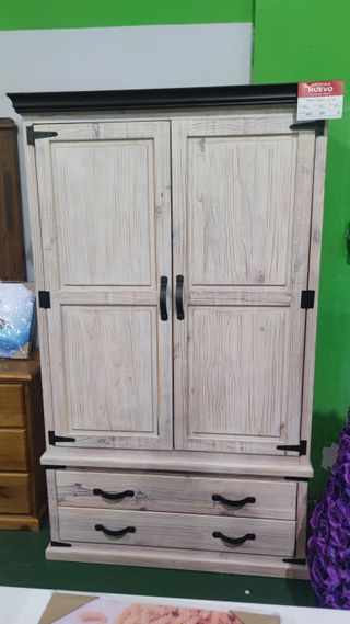 Armario 2 puertas madera blanco