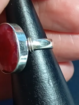 Anillo Plata Ley rubí facetado