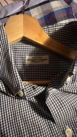 Camisa cuadros Prieto Peretti azul y blanco