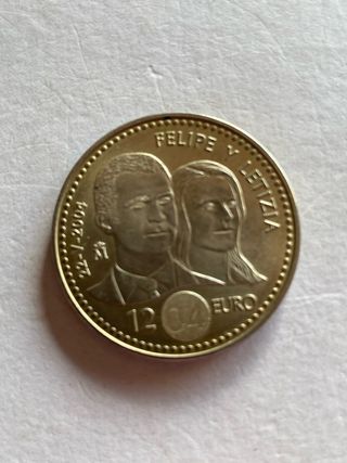 Moneda 12 Euro Plata Felipe y Letizia 2004