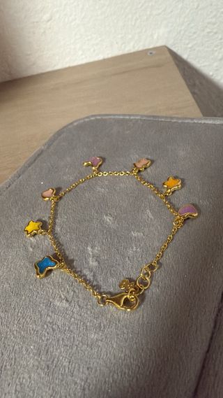 Pulsera Tous Dorada con Dijes de Colores