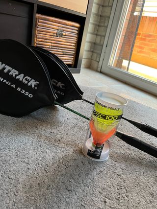 Raquetas Bádminton + 3 Volantes