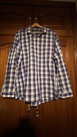 Camisa de cuadros Primark azul y blanco