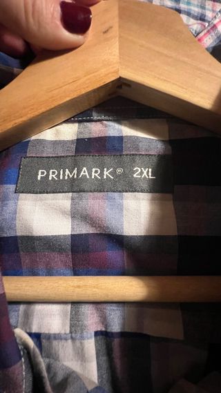 Camisa de cuadros Primark azul y blanco